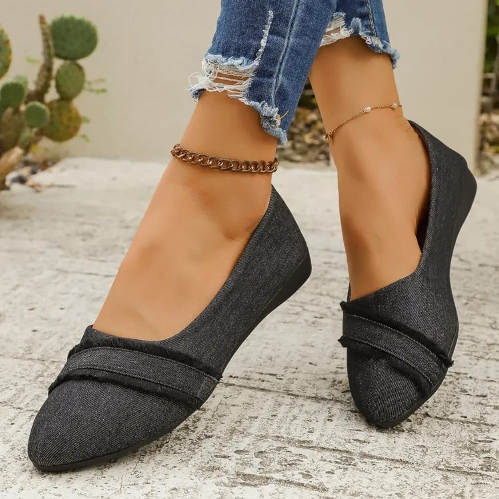 Mocassini da Donna Eleganti e Casual, Comodi Scarpe Estive in Tela con Punta Piatta per Esterni