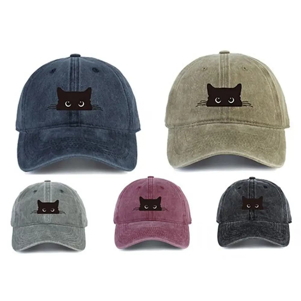Cappellino da Baseball Versatile con Stampa Gatto e Protezione Solare, Berretto con Visiera, Cappello da Baseball con Cartone Animato Carino, Cappellino da Baseball in Cotone alla Moda per Uomo