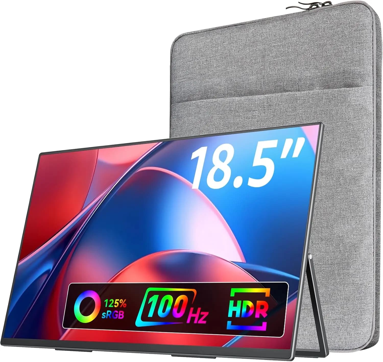 Monitor Portatile per Laptop, Schermo Secondario IPS USB-C HDMI da Viaggio per MacBook, PC, PS5, Xbox con Supporto Integrato e Altoparlanti