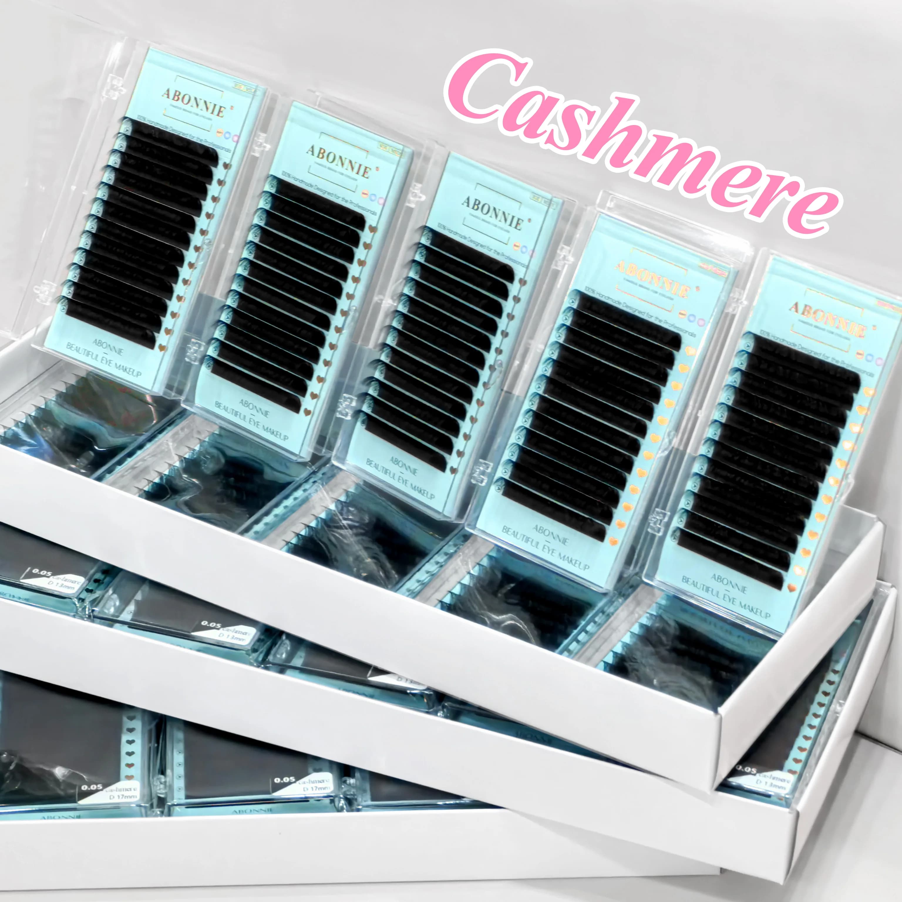ABONNIE Wholesale 10 Trays Extension Classical Soft Natural Soft Individual Eyelash Fins Visone Singoli Soffici Cachemire Eyelash