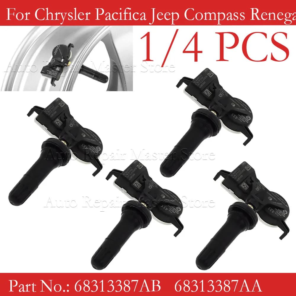 Sistema di pressione dei pneumatici con sensore TPMS 1/4PCS per Chrysler Pacifica Jeep Compass Renegade 68105280 AF 68313387 AB 53305555