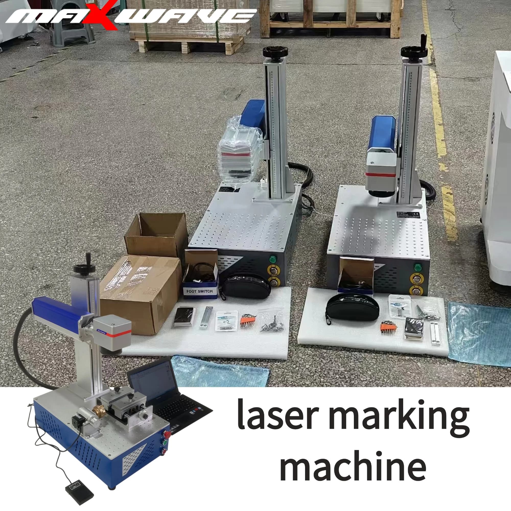 Macchina per marcatura laser a fibra Maxwave 20W 30W per metallo e plastica, interfaccia USB, incisore ad alta precisione per logo