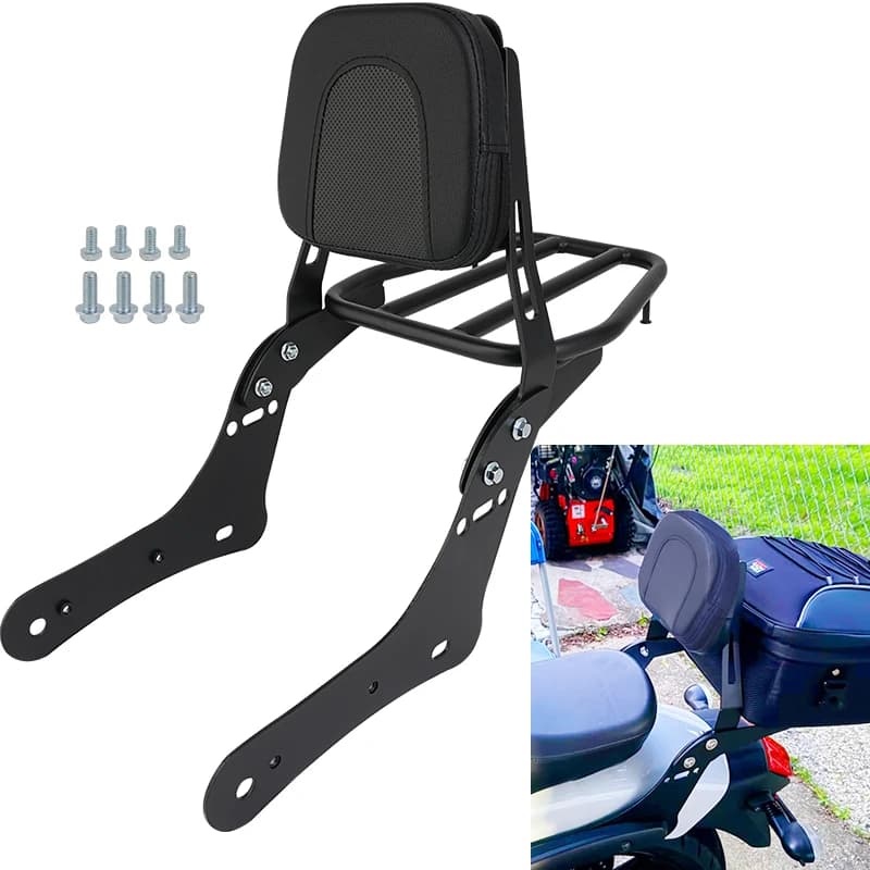 Portapacchi Posteriore Moto con Schienale Passeggero e Cuscino Imbottito per Kawasaki Vulcan S650 VN650 VN 650 2015-2019
