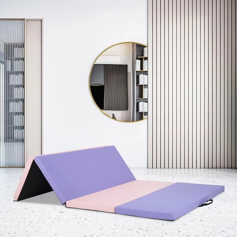 2025 New folding gymnastics mat, waterproof PU leather gymnastic mat with bag for transportation for yoga, culbuta and home workouts