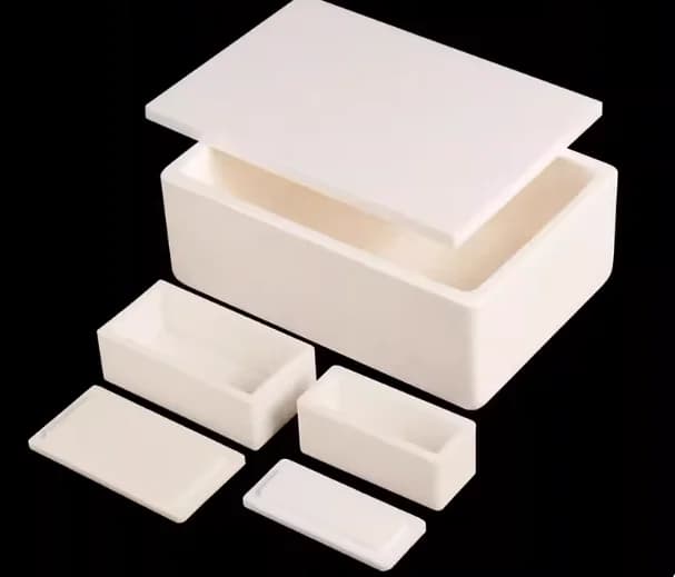 Crogiolo Rettangolare in Alluminio con Coperchio, 1 Pezzo, Lunghezza 50mm-120mm*Larghezza 20mm-65mm, Quadrato, in Allumina Pura al 99% (Al2O3), Corindone/Ceramica