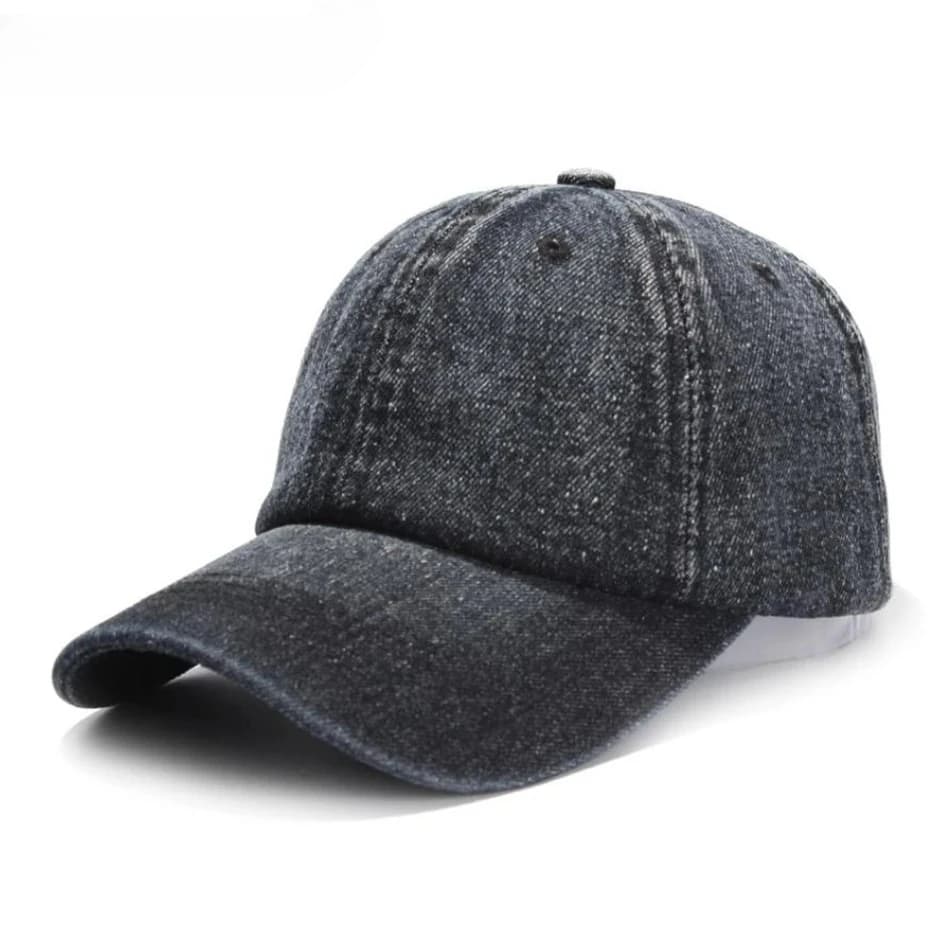 Cappellino da Baseball in Denim di Cotone Nero per Uomo, Cappelli Casual Blu da Donna, Berretto Regolabile Vintage in Jeans, Protezione UV, Nuovo Modello Autunnale