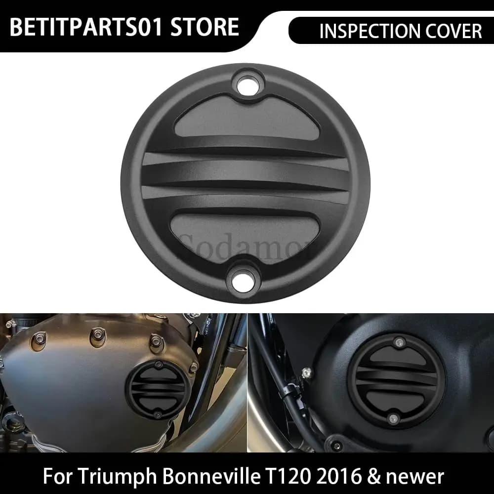 Accessorio moto Copertura di ispezione Alluminio Nero 70mm 1 PZ Per Triumph Scrambler 1200 XC Scrambler 1200 XE Speed Twin 2019
