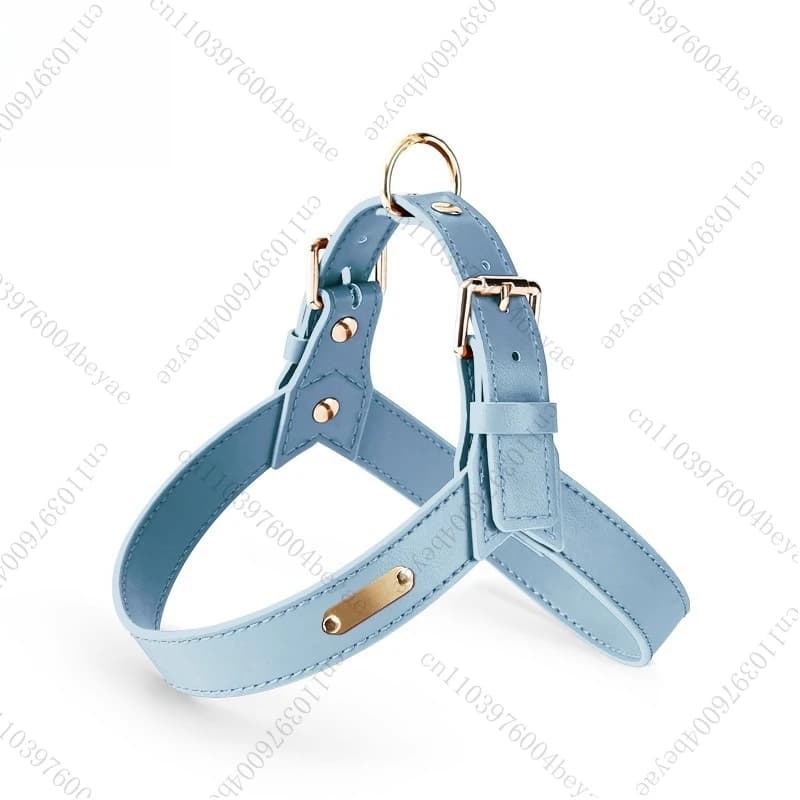 Leather Pet Harness for Cat and Small Dogs Metal Accessories Dog Harness with Leash Set No Pull Light Weight Pet Vest