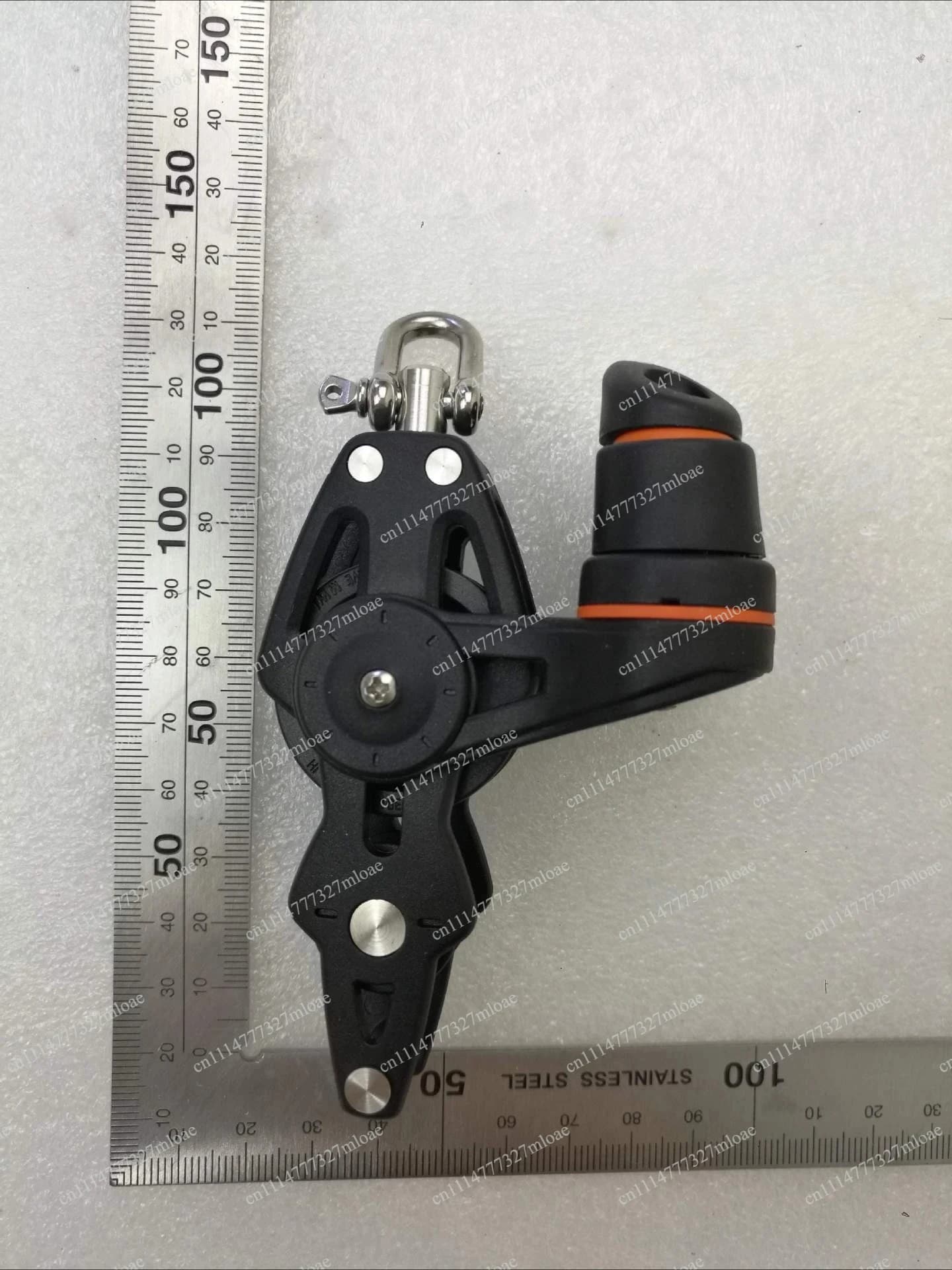 Marine Pulley Single Sheave 35mm Wheel 8mm Rope Swivel Eye Cleat Stainless Steel Bearing for Boat Sailboat Heavy Duty BP3522F