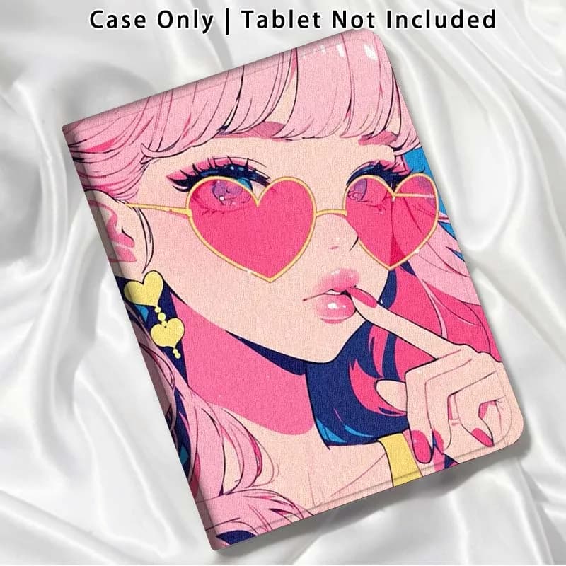 Custodia per tablet con ragazza dai capelli rosa per Xiaomi Poco Redmi Pad 2 4 5 6 6S 7 7S SE Pro Ultra Max 14 11 8.8 11.2 12.5 pollici