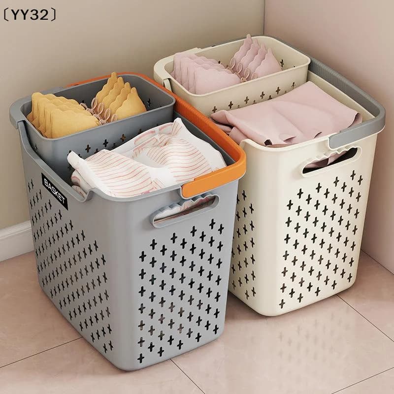 Large Capacity Clothes Basket Household Laundry Basket Bedroom Bathroom Storage Basket〔YY32〕