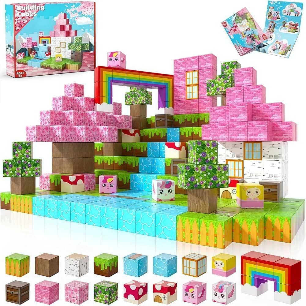 100-200 Pcs 2026 Magnetic Tiles Building Blocks Set, STEM Educational Models, DIY tabletop decoration Gift for Boys Girls