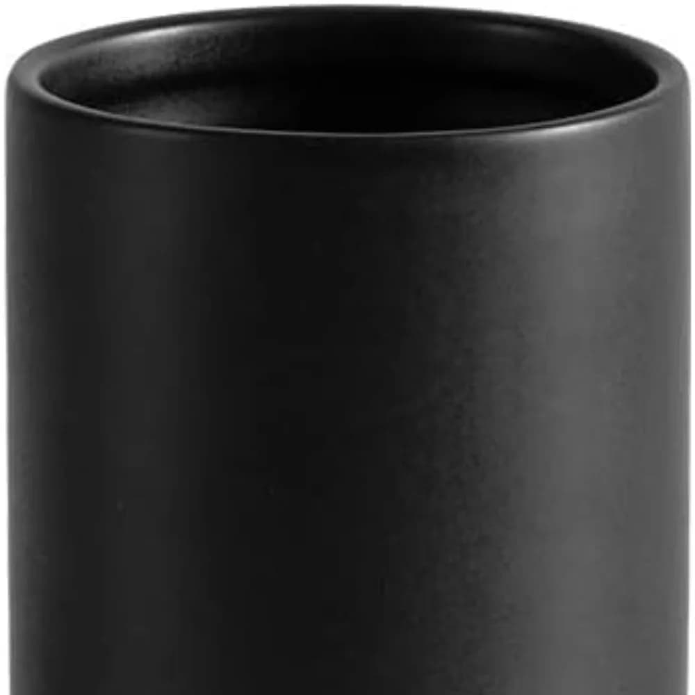 Tazza per spazzolino in ceramica, portabicchieri per spazzolino nero opaco, organizer per il bagno