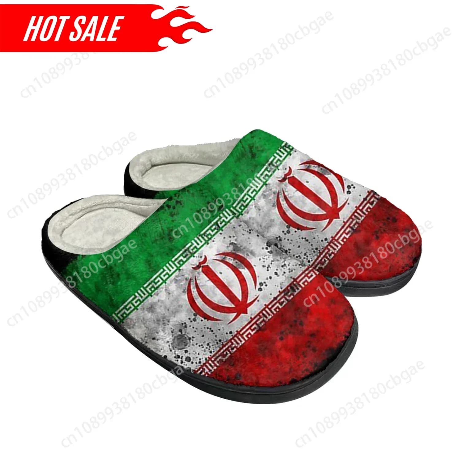 Custom Cotton Slippers for Home with Iranian Flag Women's Sandals for Men Iran Plush Fashion Bedroom Casual Warms Shoes Thermal Slippers