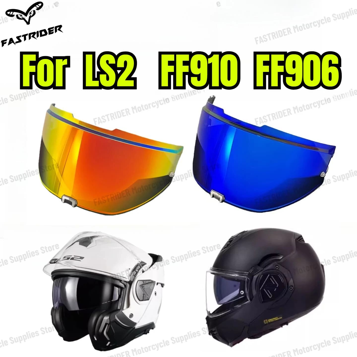 Lenses for Helmet LS2 FF910, Lenses for Helmet FF906, Lenti per Casco Advant2, Mirrors for Night Vision and Solar Protection