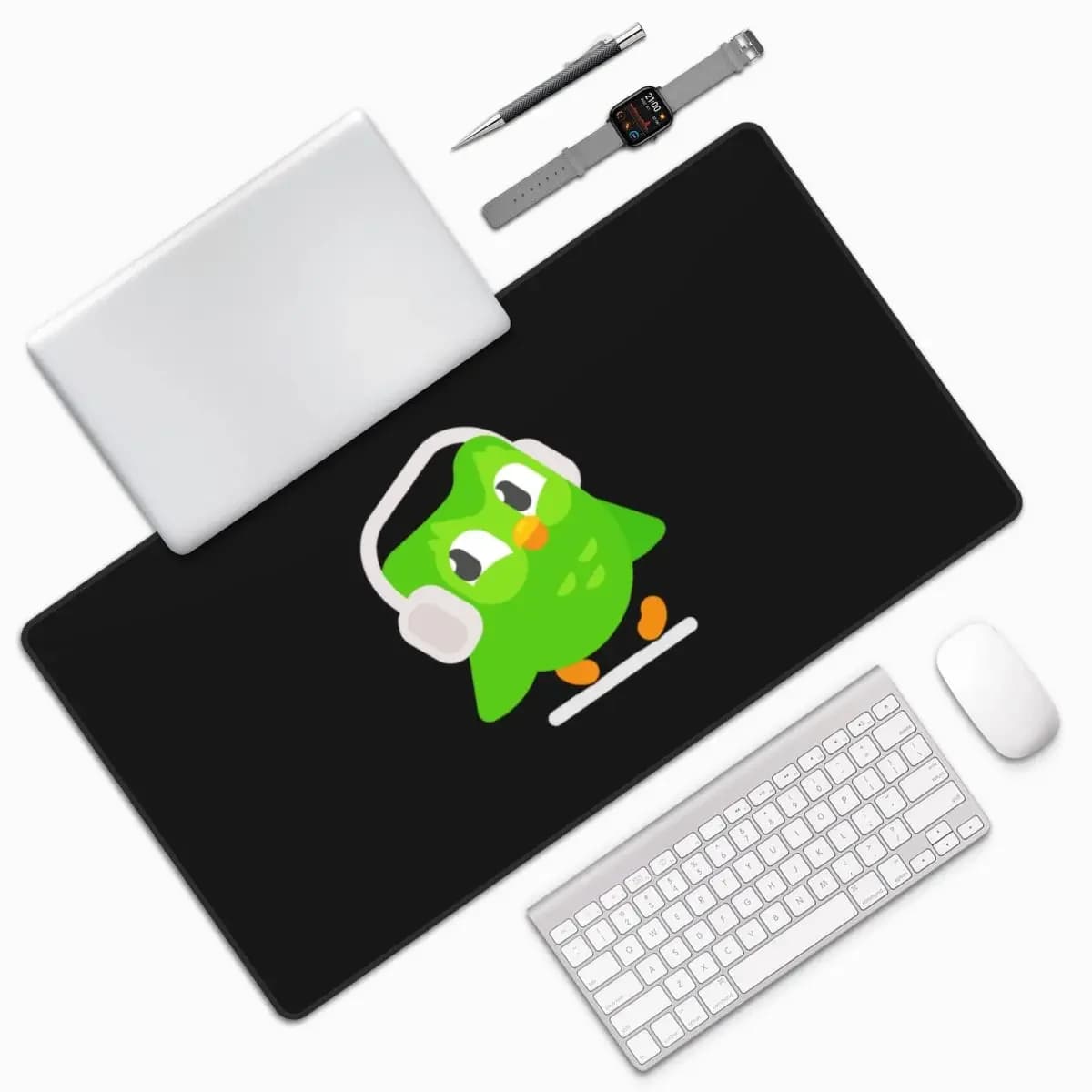 Duolingo Owl Duo Large Mouse Pad Computer Keyboard Mouse Mat Gaming PC Laptop Desk Mat Office Accessories Table Mats
