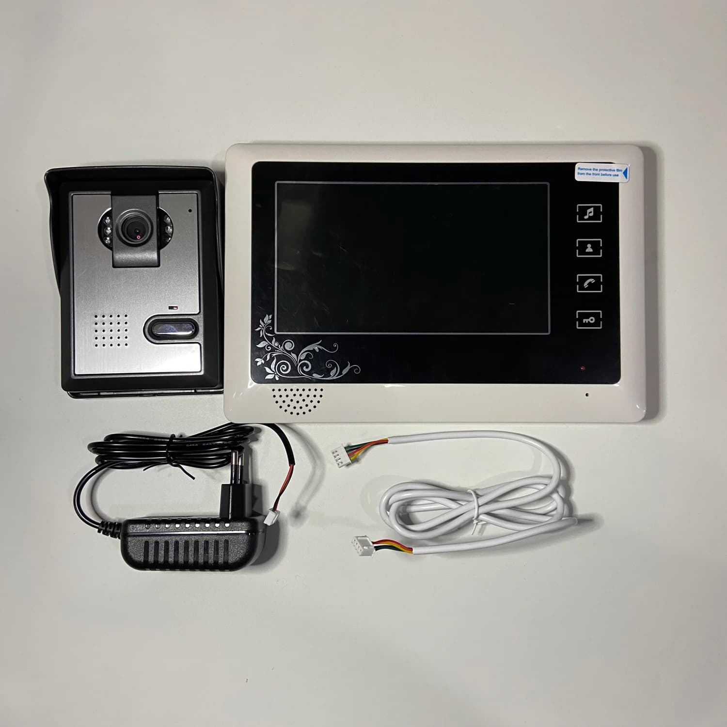Sistema Videocitofonico con Display LCD da 7 Pollici, Telecamera Notturna Impermeabile e Campanello per Comunicazione Bidirezionale tra Visitatori