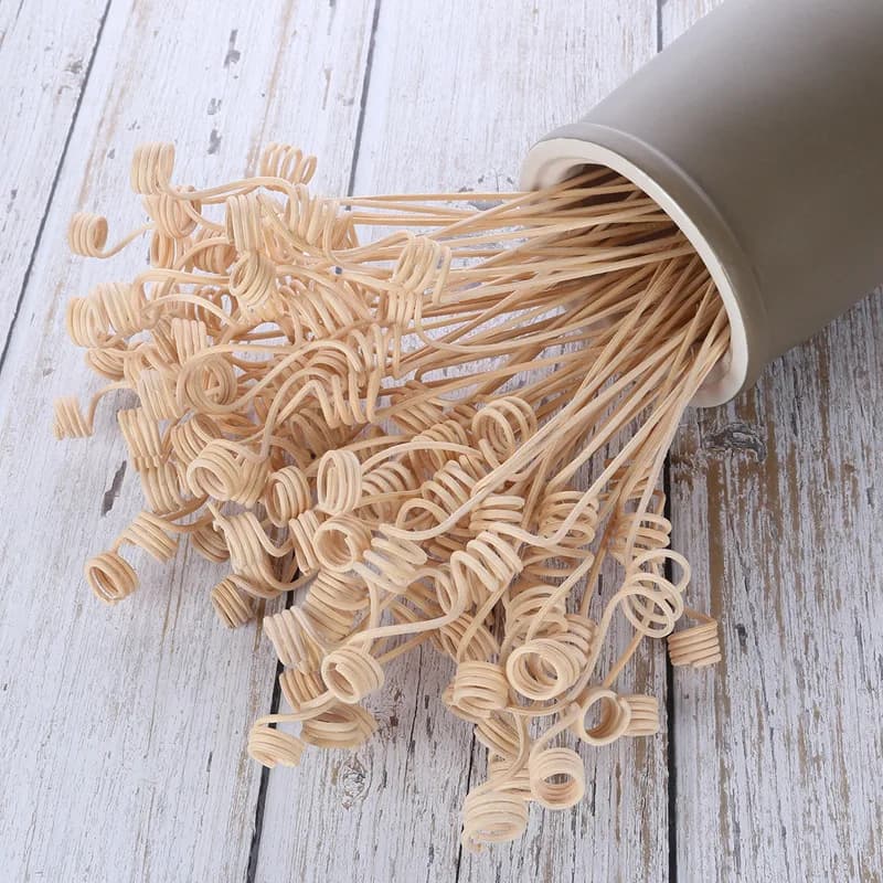50 Pezzi Bastoncini in Rattan a Forma Curva per Aromaterapia, Bastoncini in Legno Fatti a Mano per Diffusori di Oli Essenziali