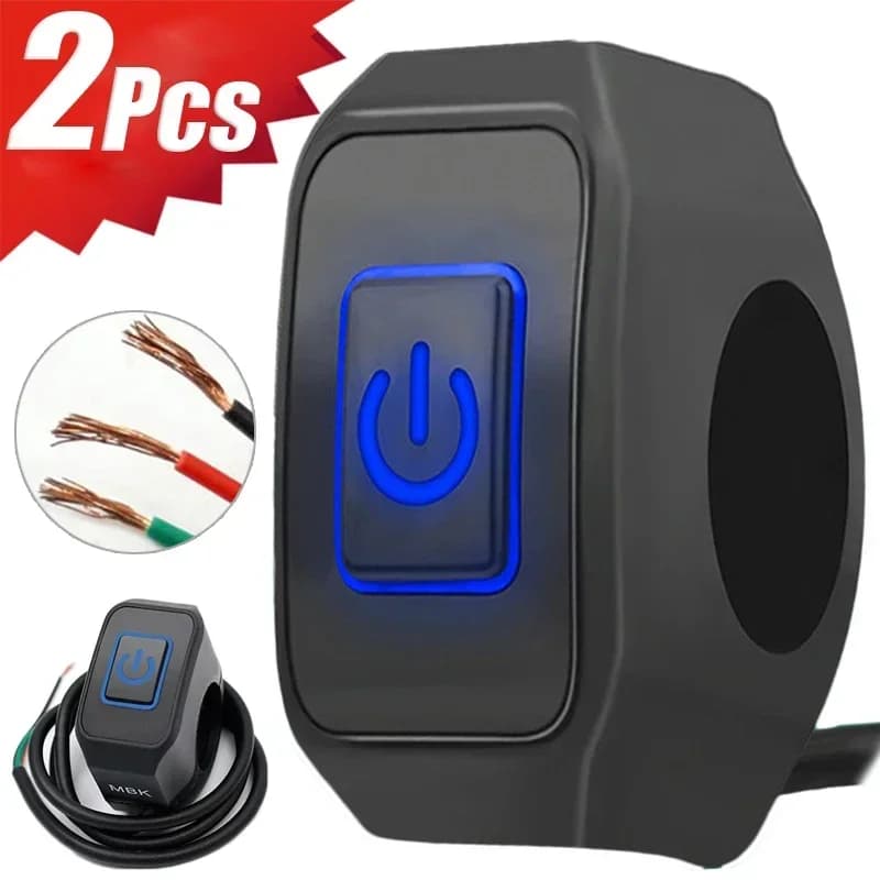 Interruttore moto impermeabile con display a LED Interruttore modificato Pulsante Montaggio su manubrio Interruttori ON/OFF per fari moto