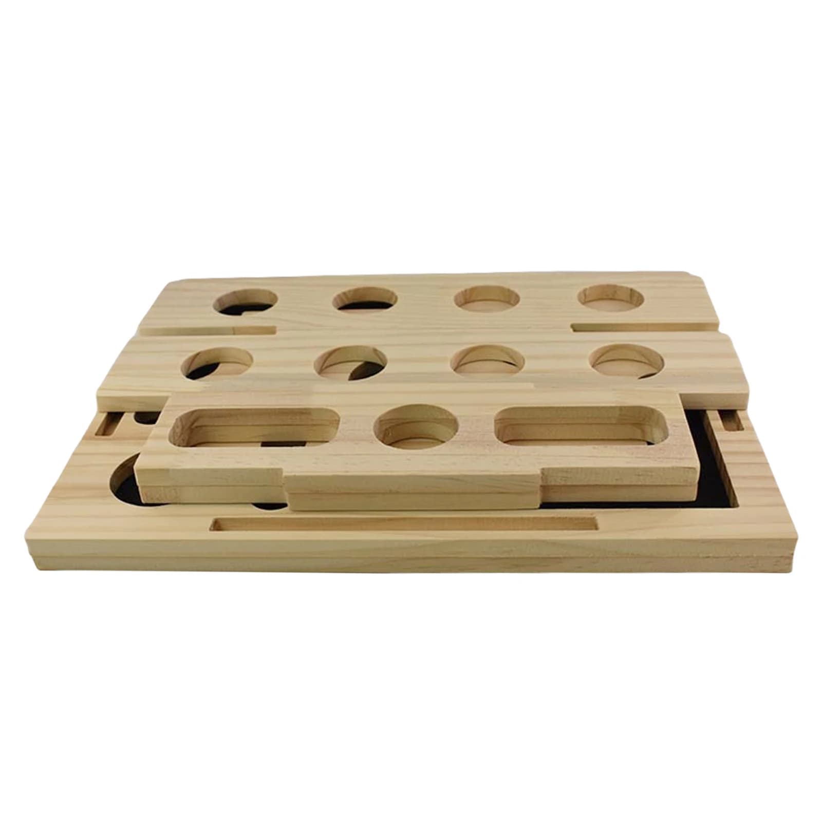 Giocattolo interattivo puzzle per gatti in legno con scatola di arricchimento puzzle antigraffio per gatti a 3 palline per gattino