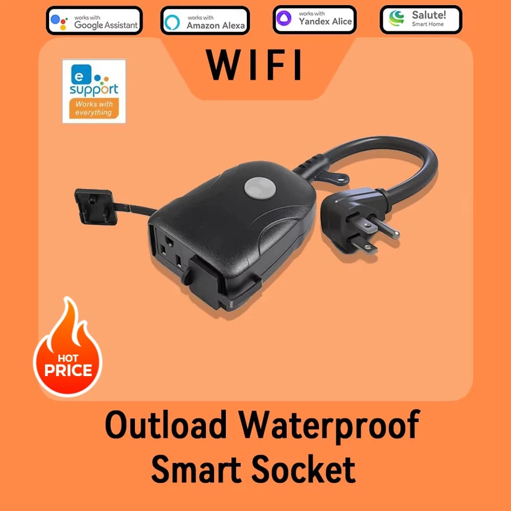 eWelink Intelligent WiFi standard waterproof U.S. standard outdoor with Alex / Google Assistant / Alice / Healthl Remote Control Switch v