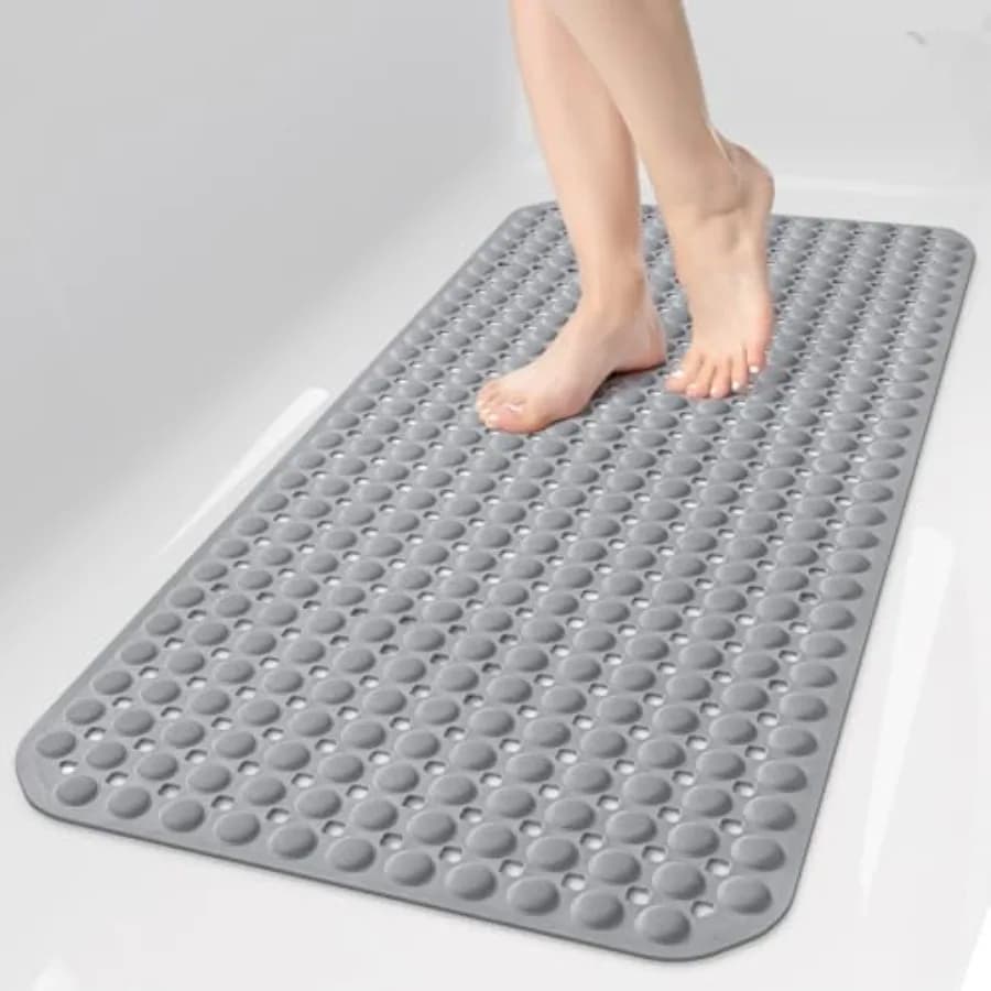 Bath Tub Shower Mat Non Slip, Bathtub Floor Liner Mats for Inside Shower Bathroom, Suction Cups and Drain Holes for Feet Scrubb