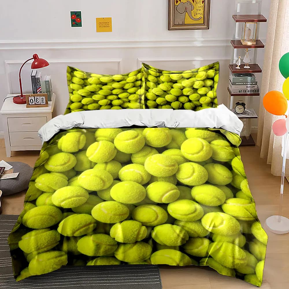 Set trio di palline da tennis, diverse misure per bambini e adulti, set di biancheria da letto raffinato da 3 pezzi, regalo