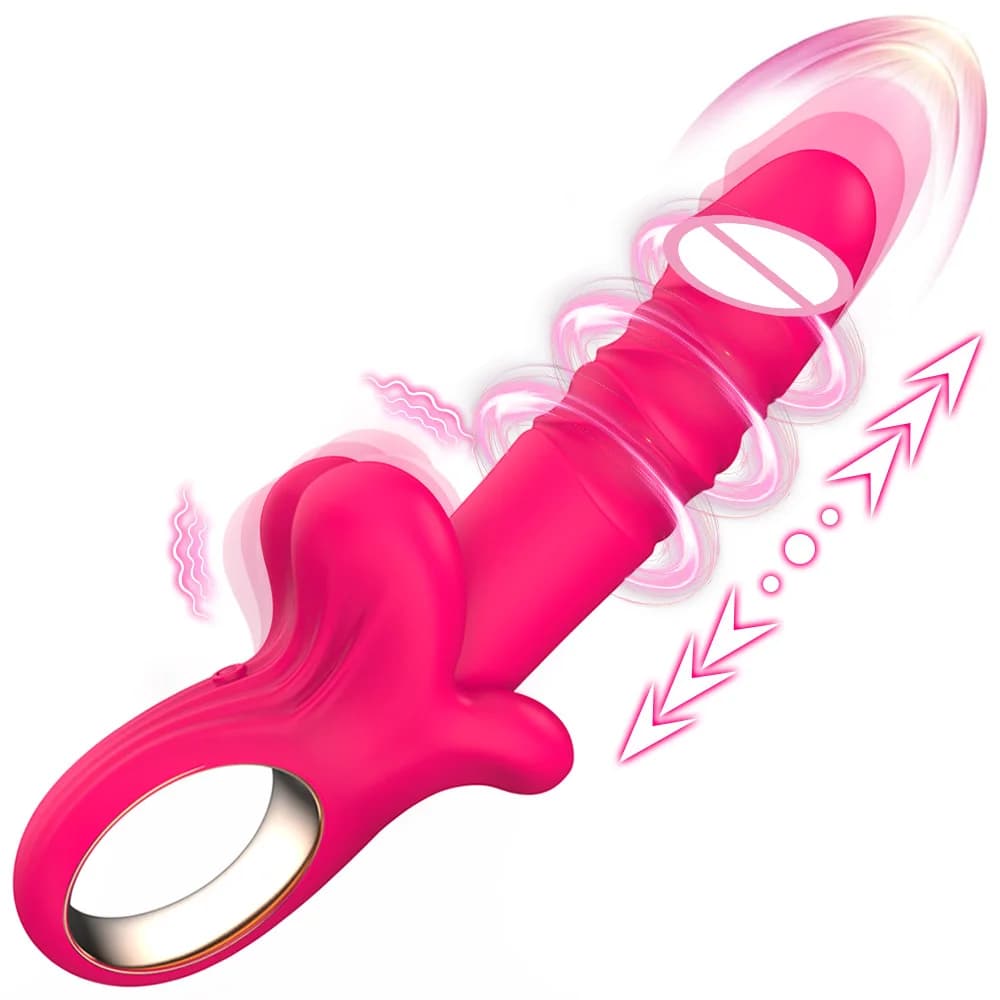 Principiante Bocca A Forma di Dildo Telescopico Vibratore G-Spot Stimolazione Del Clitoride Potente Vibrazione Masturbatore Femminile Giocattoli Del Sesso