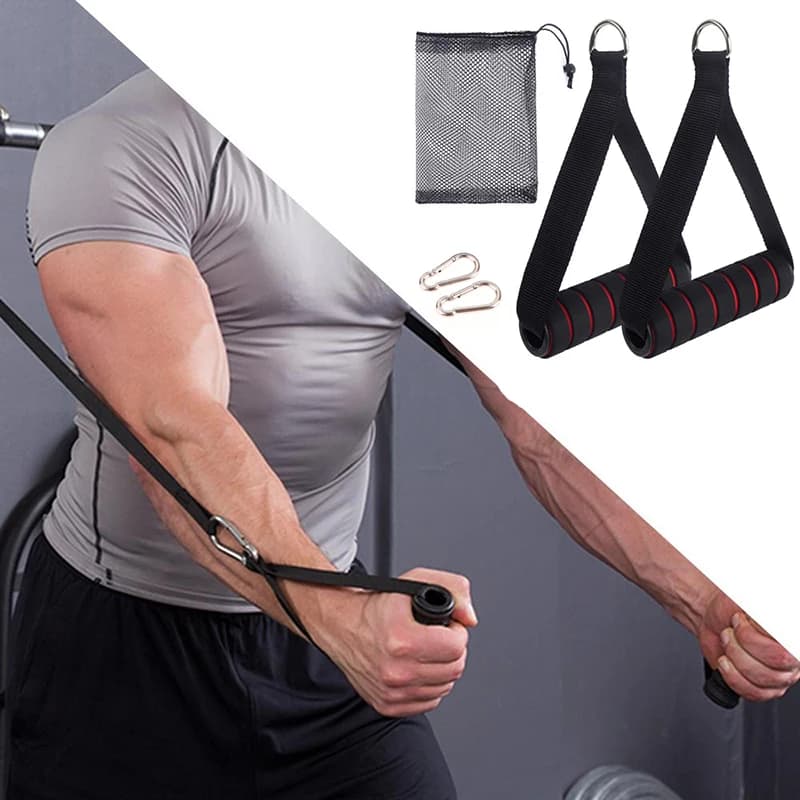 Heavy Duty Cable Machine Handle With Hook D-Ring Metal Gym Handles Grip Workout For Yoga Exercise Workout Power Bands Gym-New