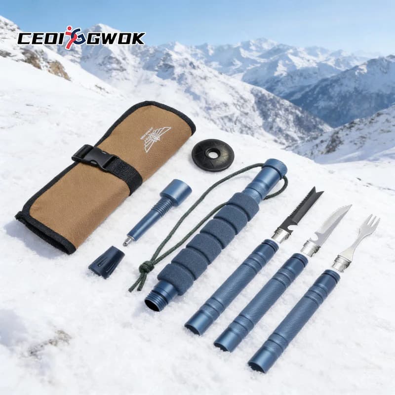 CEOI GWOK New Arrival Walking Sticks Durable Aluminum Trekking Poles Lightweight Adjustable Outdoor Hiking Camping Portable Grey