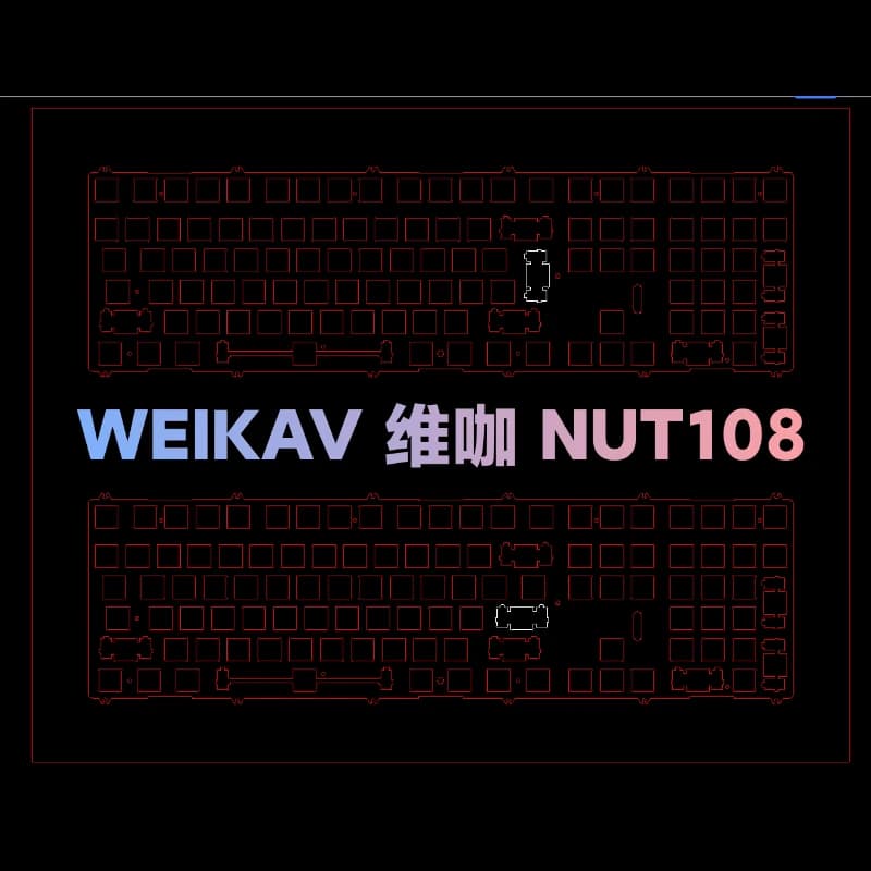 WEIKAV NUT108 Mechanical Keyboard Positioning Plate Customized PP PC POM Aluminum Alloy Fiber FR4 Gaming Keyboard Accessories