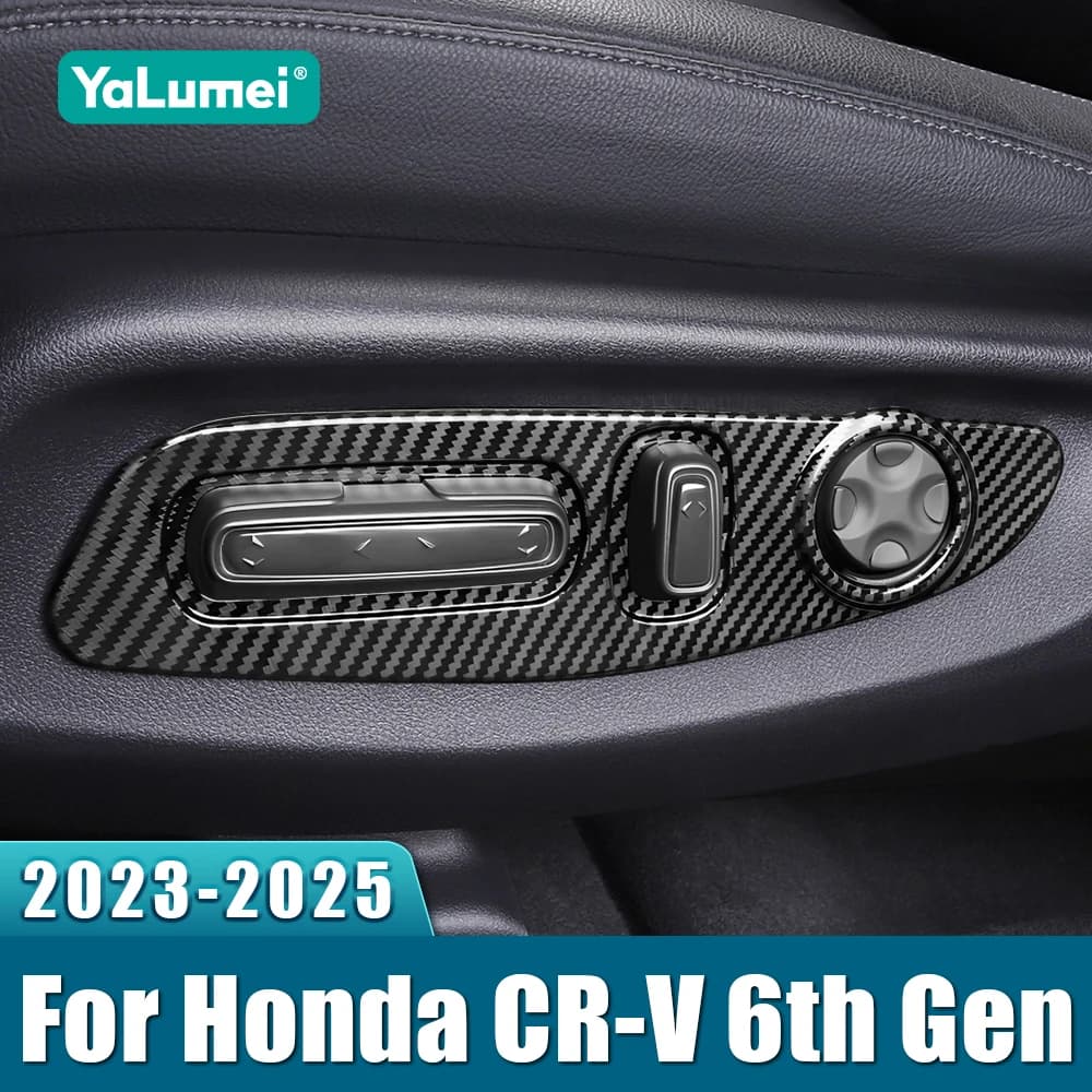 Car Accessories For Honda CR-V 6th Gen 2023 2024 2025 CRV Hybrid ABS Seat Adjustment Switch Knob Trim Cover Frame Case Stickers