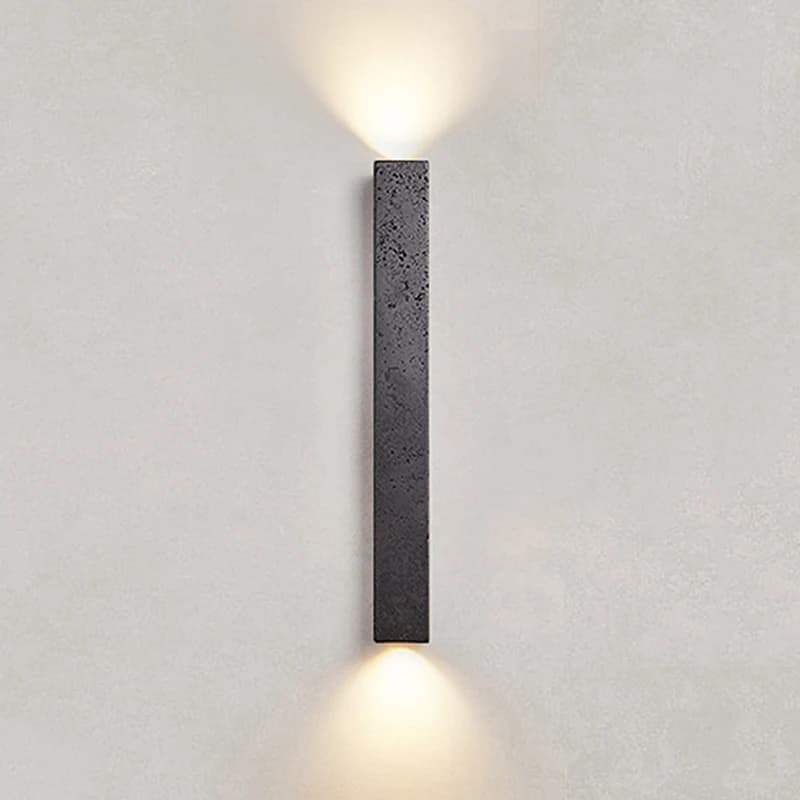 Wabi Sabi Premium Black Interior Home Decoration Personalized Light Natural Stone Long Strip Living Room Staircase Led Wall Lamp