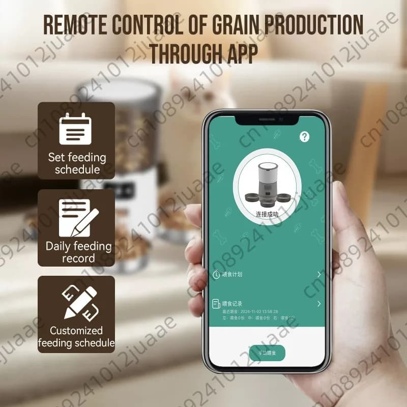Distributore Automatico di Cibo per Animali Domestici Smart da 6L con Controllo Tramite App WIFI e Ciotole Multiple per Gatti