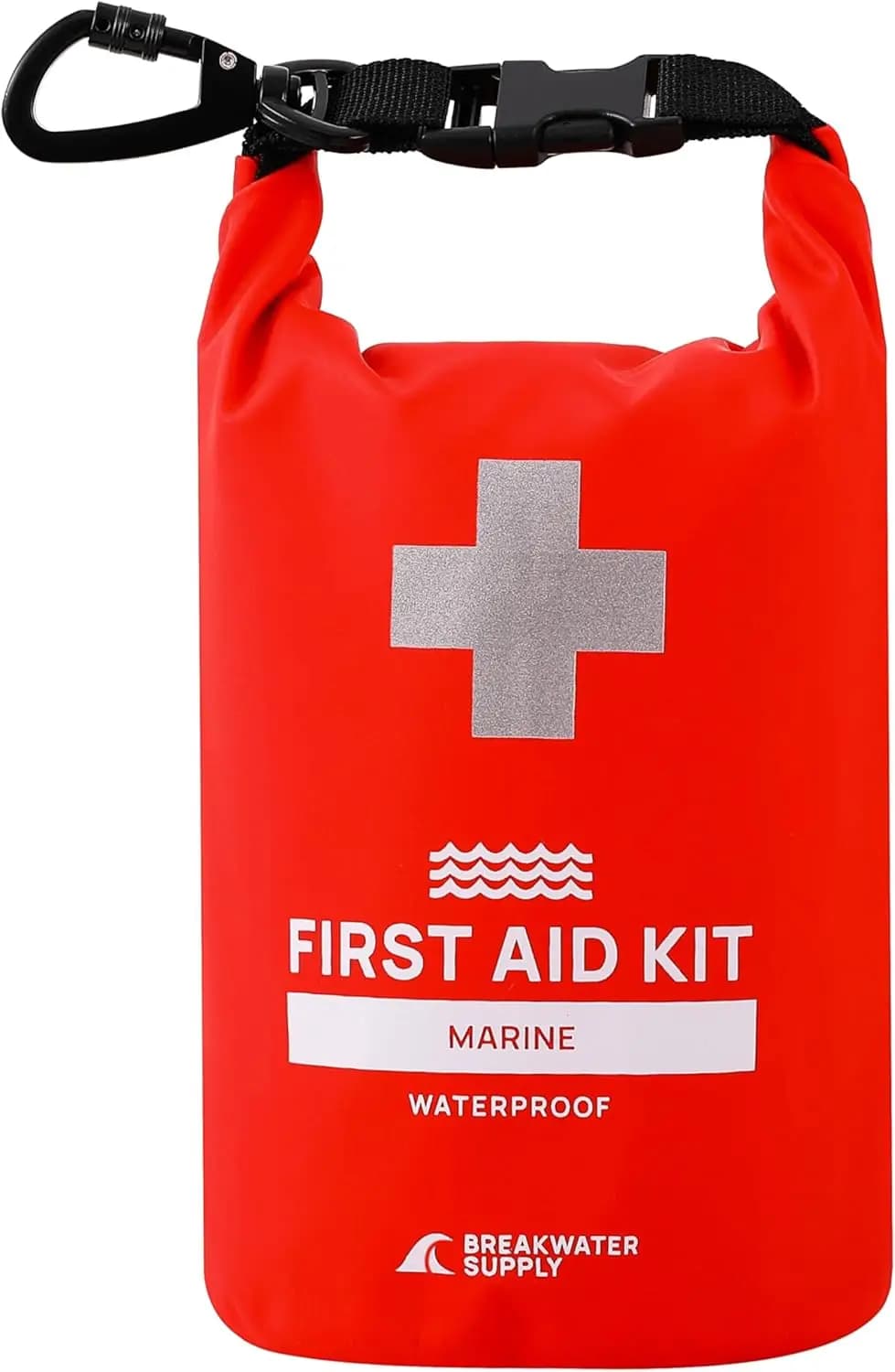 Kit di Pronto Soccorso Impermeabile con Forniture di Emergenza per Nautica, Campeggio, Pesca - Include Moschettone e Attrezzatura per Traumi
