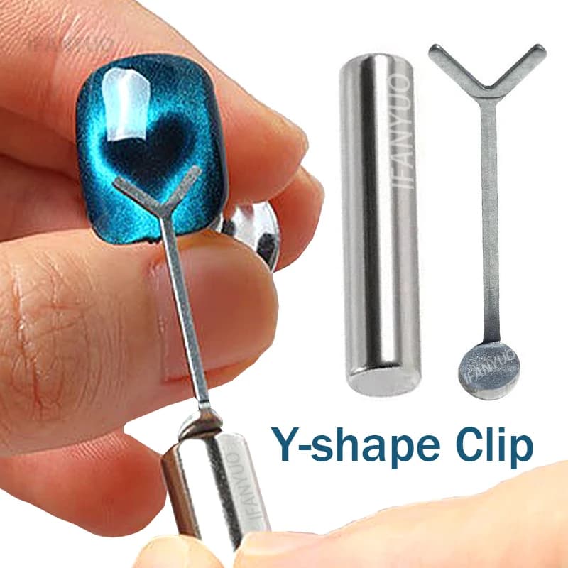 Heart Shaped Cat Eye Magnet Set of Y Shaped Magnet with Love Pattern Suitable for Polishing DIY Magnetic Gel 2030