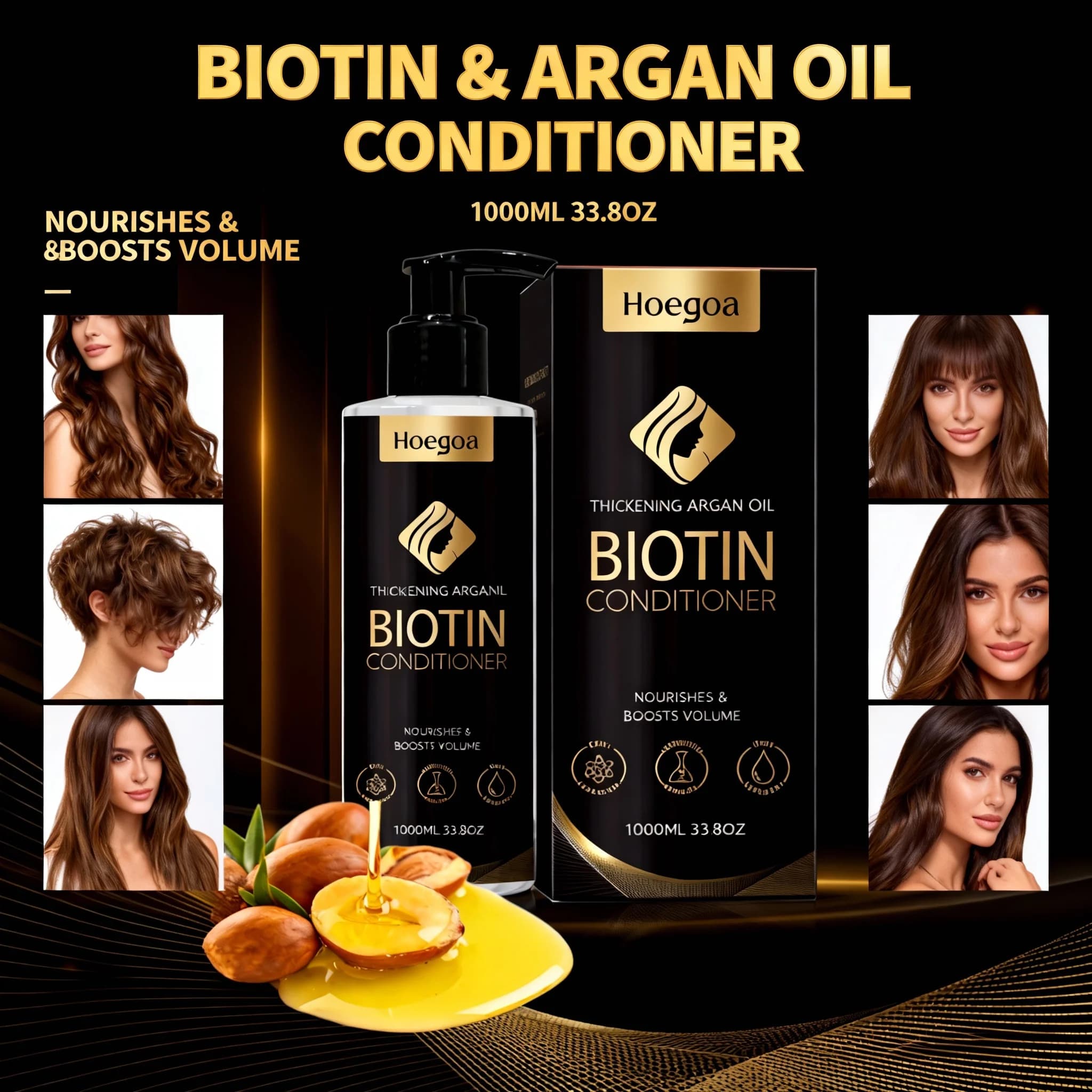 Balsamo per capelli alla biotina Capelli secchi e sottili danneggiati con olio di argan marocchino Estratto di cipolla Riparatore Nutriente Idratante Volumizzante