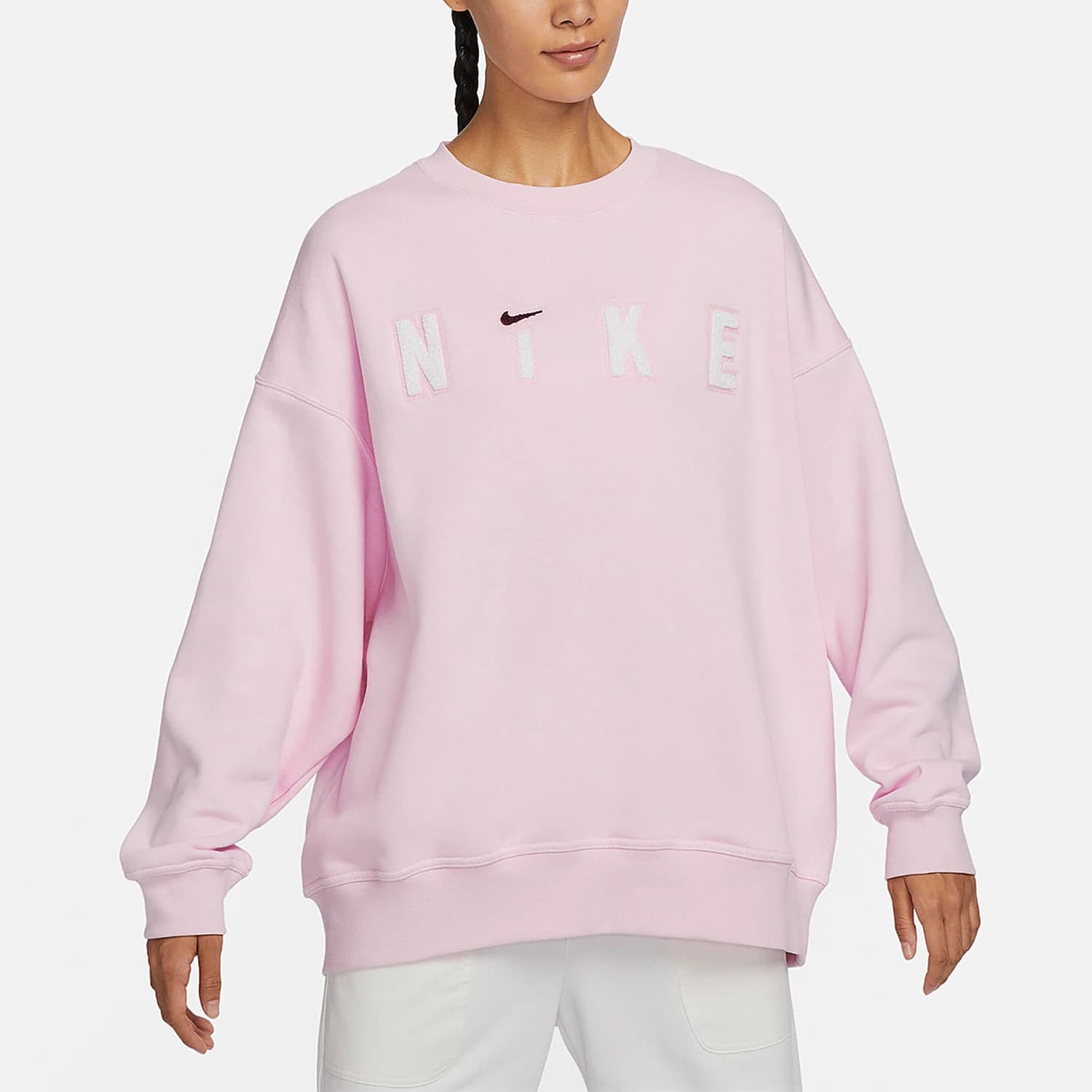 Nike Authentic New Women's Knitted Velvet Round Neck Hoodie FV4012-663