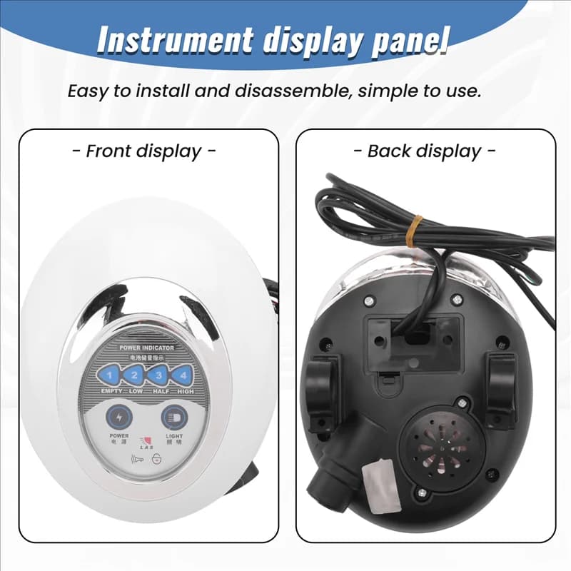 AB56-3 In1 Faro a LED Bici elettrica Scooter Frontale Luce Corno Blocco Pannello strumenti Corno Strumento Faro