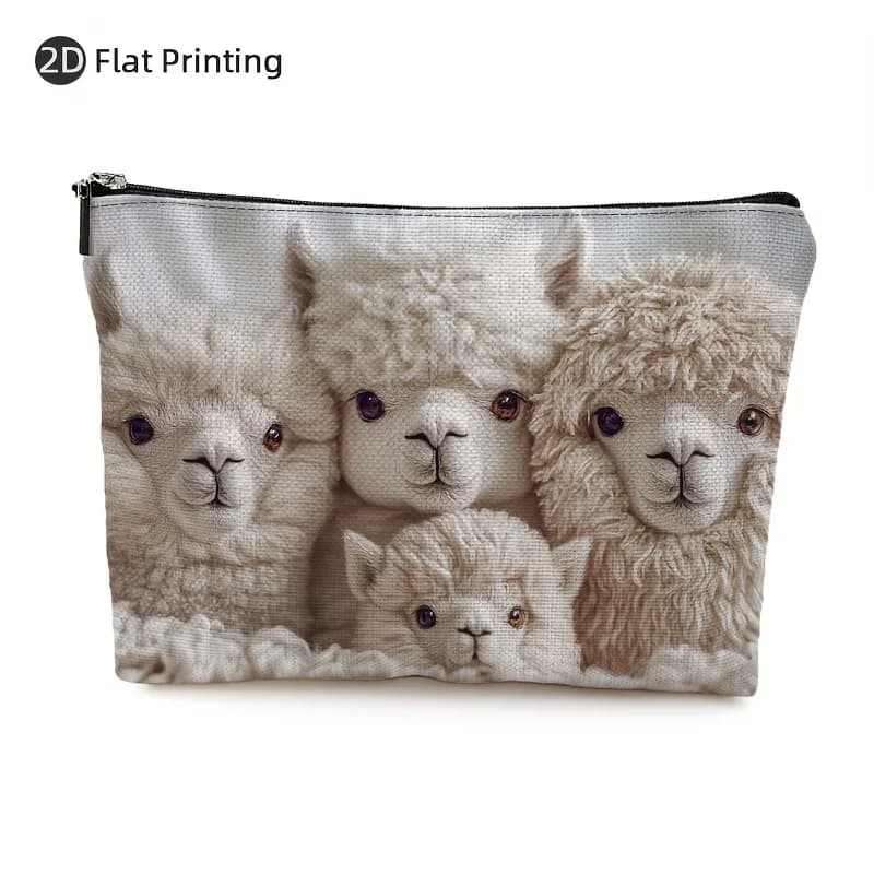 Una borsa per il trucco Rufy Alpaca: simpatica custodia multifunzionale con cerniera per donna, borsa per riporre gioielli