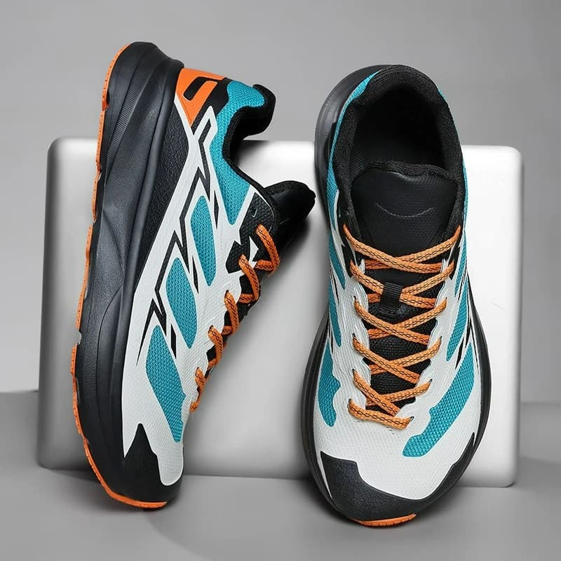 Scarpe da Ginnastica da Uomo con Punta Larga, Scarpe da Corsa Traspiranti per Esterni, Scarpe da Trekking con Piattaforma, Allacciatura Antiscivolo, Calzature Casual