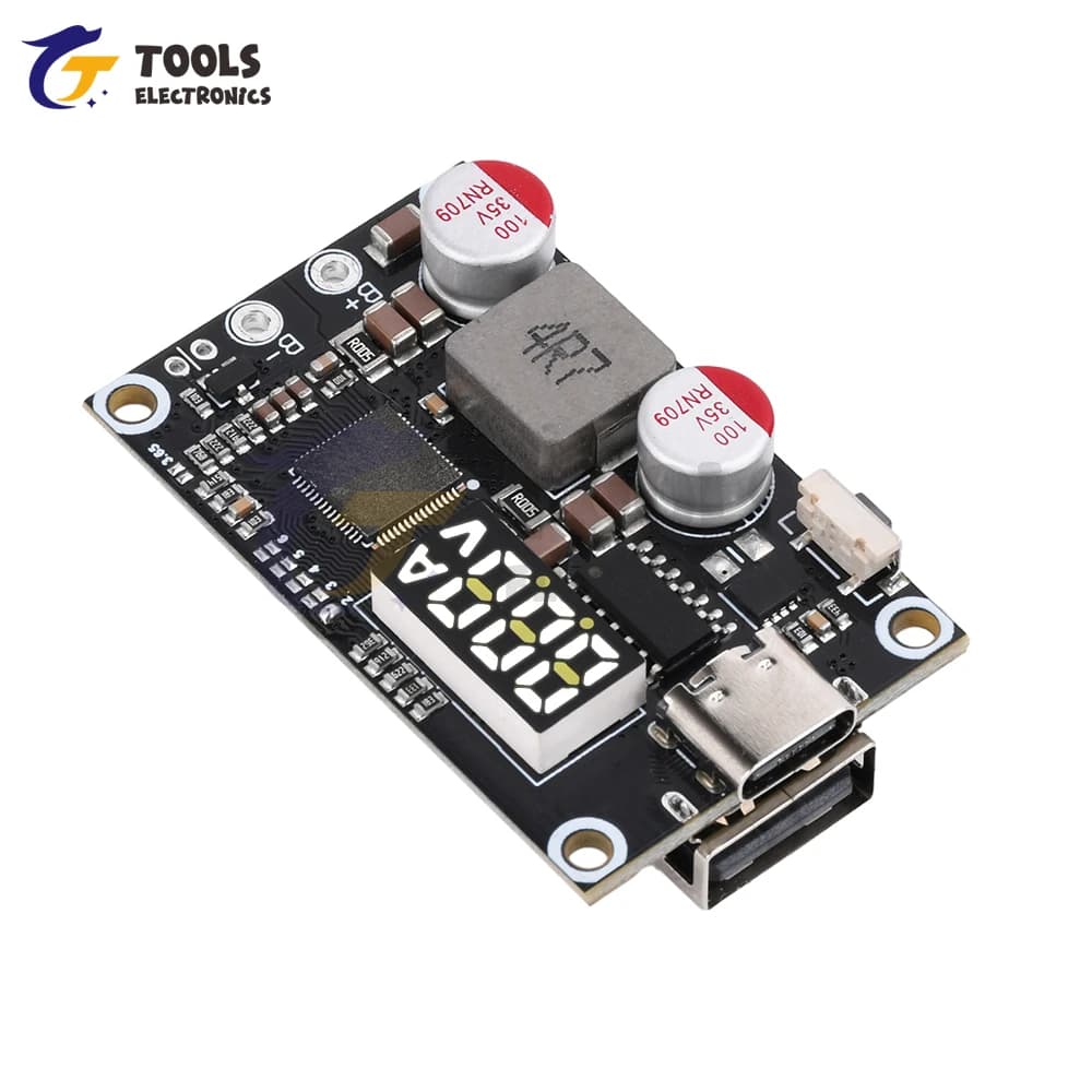2-6S 45W Modulo di alimentazione mobile a ricarica rapida Circuito fai-da-te Supporto batteria al litio e batteria al litio ferro Tipo-C PD3.0 QC3.0