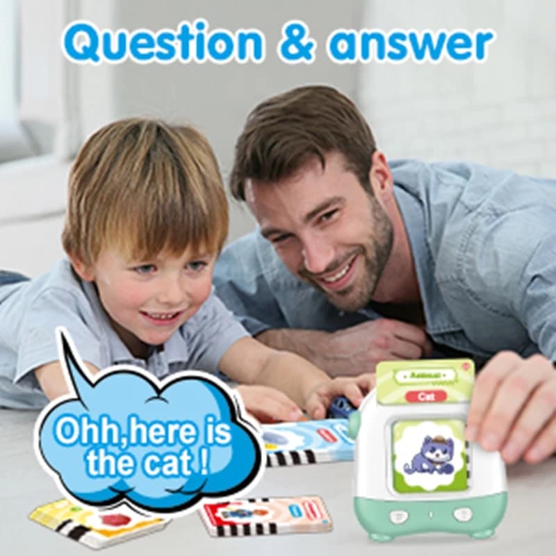 Macchina per l'educazione precoce della carta di illuminazione del puzzle del fumetto dei bambini macchina per l'apprendimento degli animali del modello cognitivo del bambino