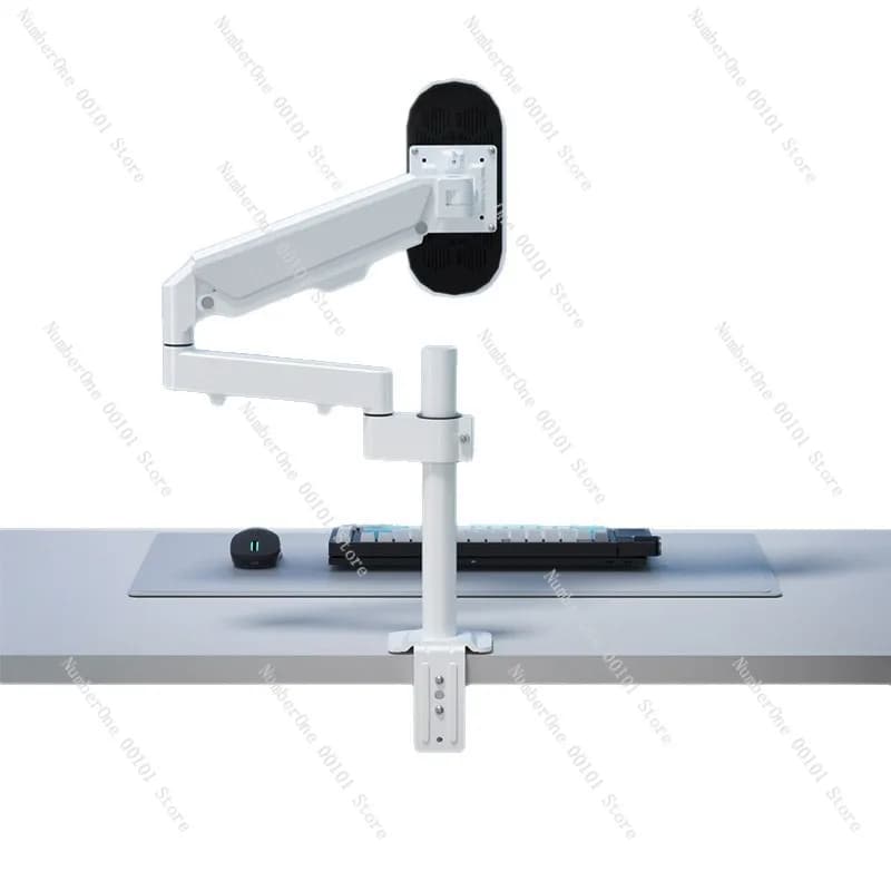 Supporto per Monitor Esteso Fai-da-Te per Ufficio Medico, Colonna Bianca Regolabile con Rotazione a 360 Gradi