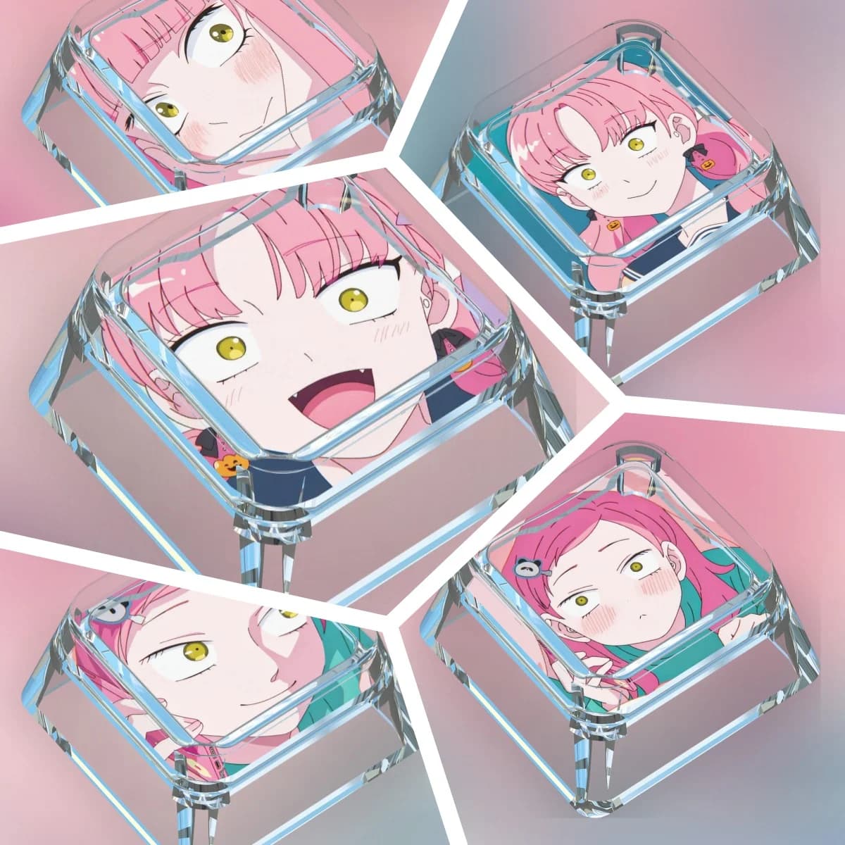 You and I are polar opposites - cute single keycap of the anime series Miyu Suzuki, cross mechanical keyboard, translucent keycap, toy