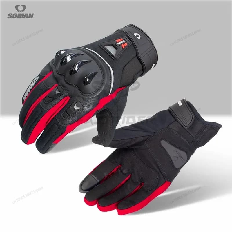 SOMAN Motorcycle Gloves Waterproof Winter Warm Moto Protective Glove Touch Screen Guantes Para Moto Motorbike Riding Accessories