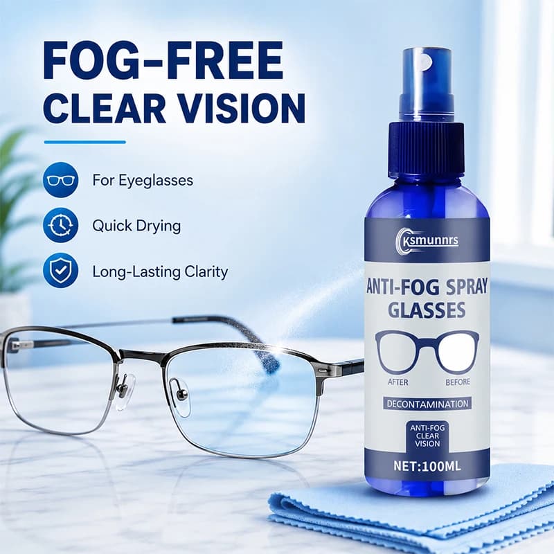 Anti-Fog Spray for Glasses, Clear Vision Defogging Cleaner for Goggles, Sunglasses, Swim Goggles, Motorcycle Helmets