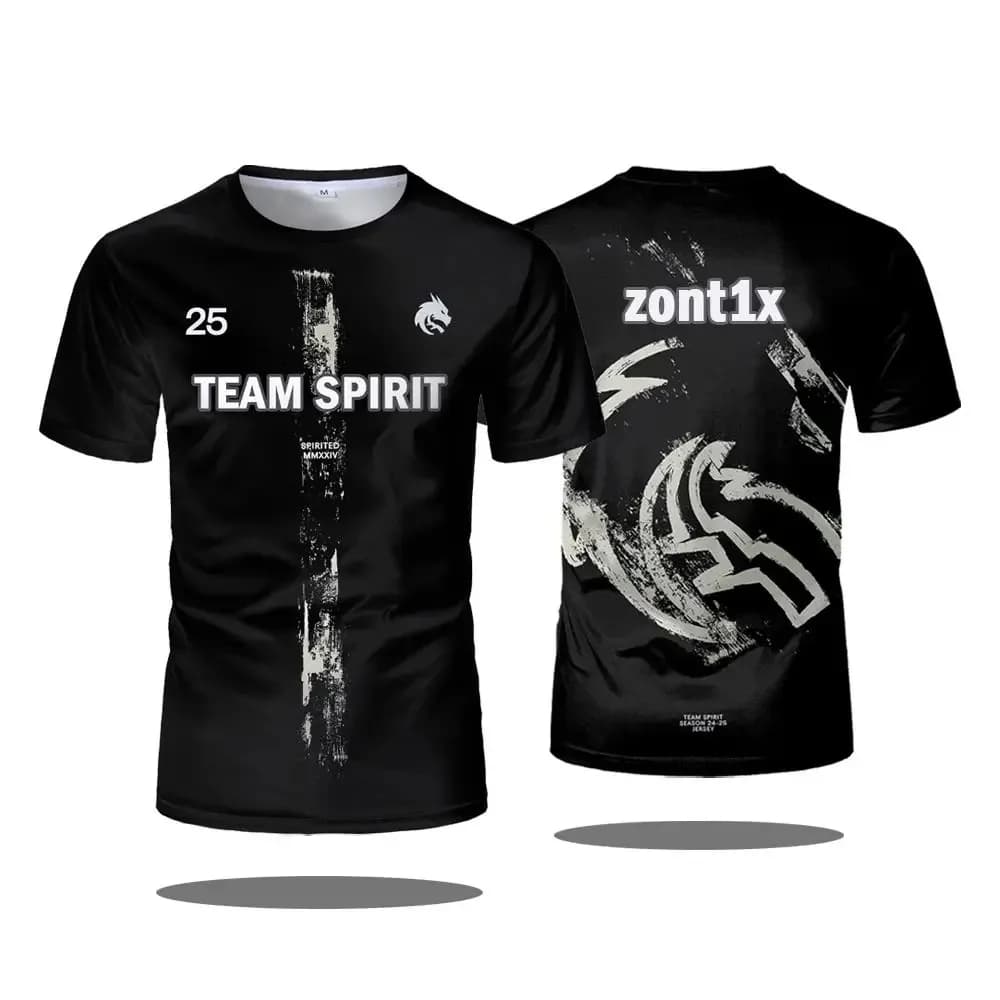 Maglia da Allenamento Team Spirit 2026 New Jersey CS2 Esports, T-Shirt CS GO Premium Traspirante ad Asciugatura Rapida a Manica Corta