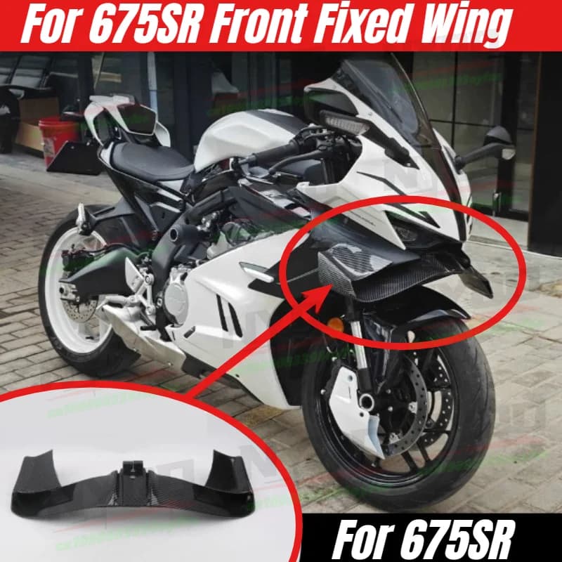 675 SR Motorcycle Modified Competitive Lower Iip Spoiler Fixed Wing large Front lip Side Edge Spoiler For CF 675SR-R 675SR