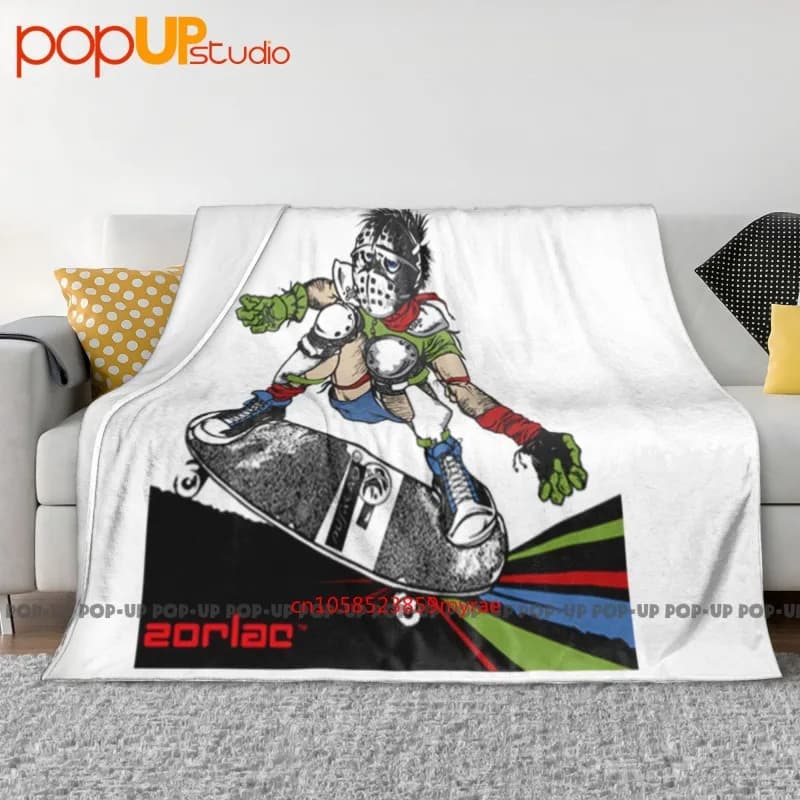 Copridivano invernale con coperta ultra morbida vintage anni '90 Zorlac Skateboard Pushead Art